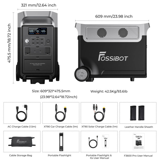 Зарядна станція FOSSiBOT F3600PRO — портативний ДБЖ 3.6 кВт для дому, котла та електроінструменту Зарядна станція FOSSiBOT F3600PRO — портативний ДБЖ 3.6 кВт для дому, котла та електроінструменту