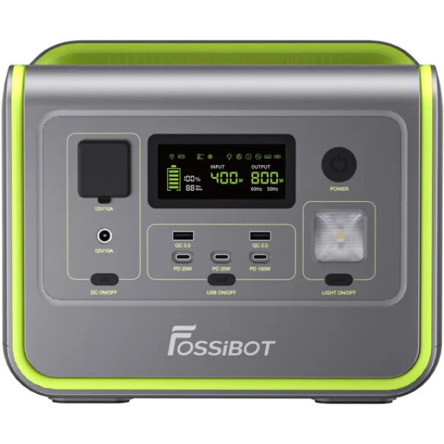 Купити зарядну станцію FOSSiBOT F800 (512 Вт·год / 800 Вт) — LiFePO4, чистий синус 800 Вт, ДБЖ <10мс Купити зарядну станцію FOSSiBOT F800 (512 Вт·год / 800 Вт) — LiFePO4, чистий синус 800 Вт, ДБЖ <10мс