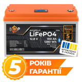 Акумулятор LogicPower LP LiFePO4 12,8V - 100 Ah (1280Wh) (BMS 100A/50А) пластик LCD Smart BT