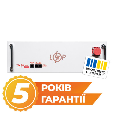 Акумулятор LogicPower LP LiFePO4 51,2V - 100 Ah (5120Wh) (BMS SP 100A/50А) RM RS485/CAN LCD WH Акумулятор LogicPower LP LiFePO4 51,2V - 100 Ah (5120Wh) (BMS SP 100A/50А) RM RS485/CAN LCD WH
