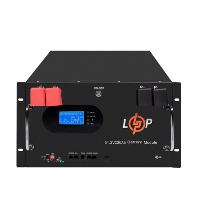 Акумулятор LogicPower LP LiFePO4 51,2V - 230 Ah (11776Wh) (Smart BMS 200A) с LCD RM AB RS485/CAN Акумулятор LogicPower LP LiFePO4 51,2V - 230 Ah (11776Wh) (Smart BMS 200A) с LCD RM AB RS485/CAN