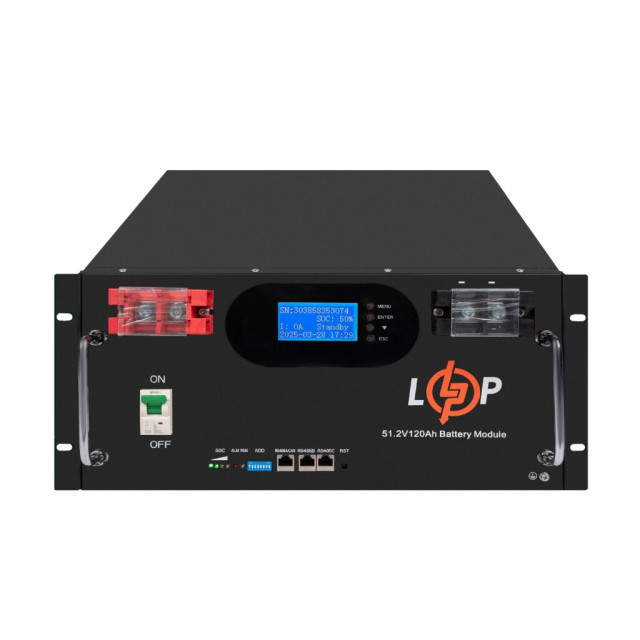 Акумулятор LogicPower LP LiFePO4 51,2V - 120 Ah 6000Wh (Smart BMS 100A) с LCD RM AB RS485/CAN