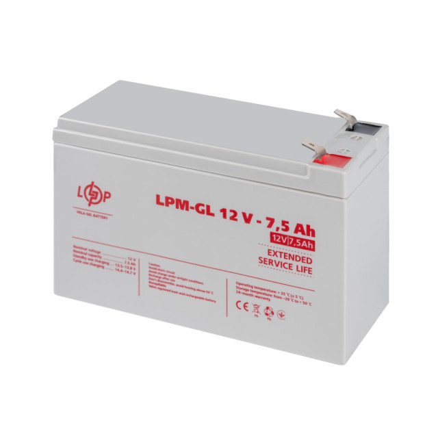 Аккумулятор гелевый LogicPower LPM-GL 12V - 7.5 Ah Аккумулятор гелевый LogicPower LPM-GL 12V - 7.5 Ah