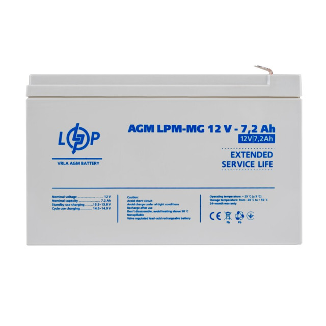 Акумулятор мультигелевий LogicPower LPM-MG 12V - 7.2 Ah
