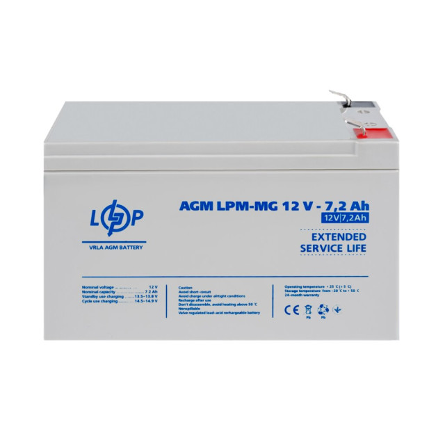 Акумулятор мультигелевий LogicPower LPM-MG 12V - 7.2 Ah