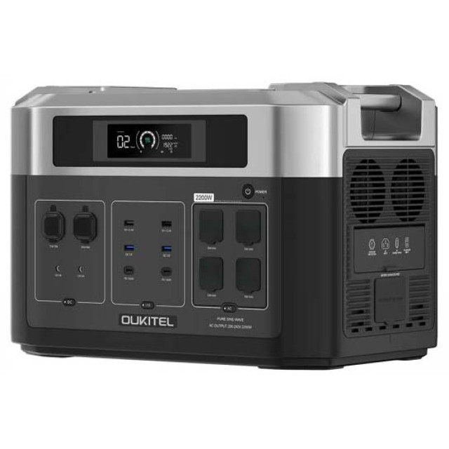 Купити модульну зарядну станцію OUKITEL BP2000E (2048 Вт·год / 2200 Вт) — LiFePO4, чистий синус 2.2 кВт, ДБЖ <10мс