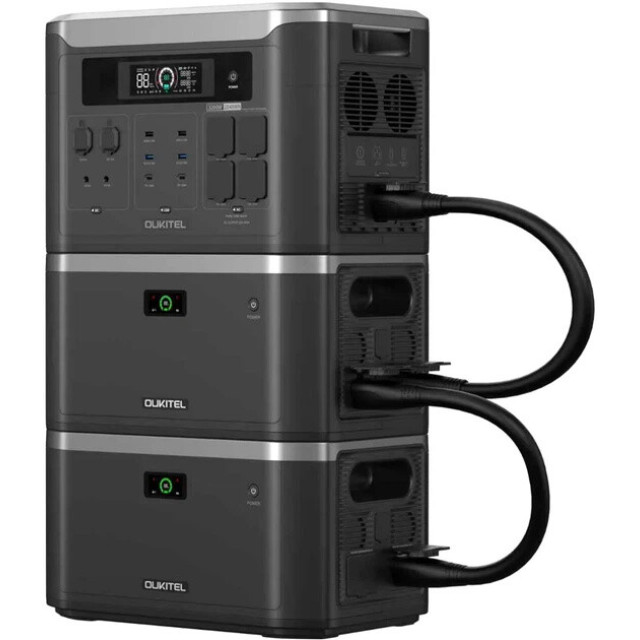 Купити модульну зарядну станцію OUKITEL BP3000E (2048 Вт·год / 3200 Вт) — LiFePO4, чистий синус 3.2 кВт, масштабування до 16 кВт·год