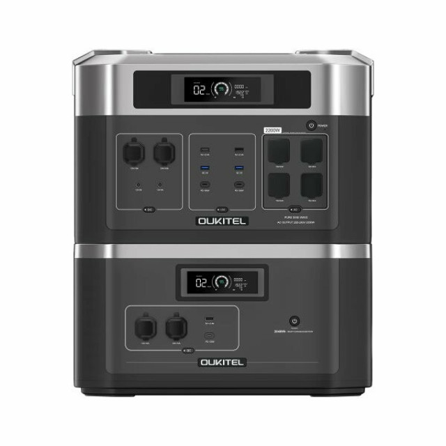 Купити комплект OUKITEL BP2000E+B2000E (4096 Вт·год / 2200 Вт) — станція з додатковою батареєю, LiFePO4, ДБЖ <10мс