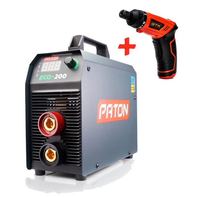 Зварювальний апарат PATON ECO-200 + Професійна акумуляторна викрутка GTM
